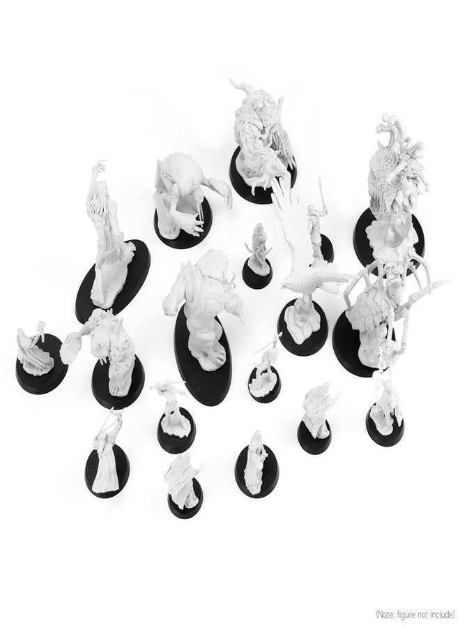 DisplayMore 100Pcs Plastic Model Miniature Bases, 7 Different Sizes Wargame Accessories,4mm/0.16 Thick Circular War Figure Display Stands For Gaming Miniatures or Wargames Role Playing Board Game Figure Toy (100PCS-7 Size Mix-Black) - Image 5